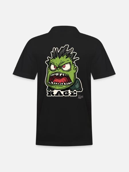 Vred grøn trolde vrede - Herre poloshirt - sort