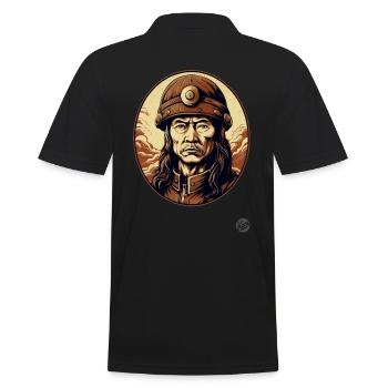 Mongol Kublai Khan: Mongolian Heritage - Men's Polo Shirt - black - Back - Kai (181cm)