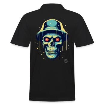 Drôle cool crâne avec chapeau - Polo Homme - noir - Dos - Kai (181cm)
