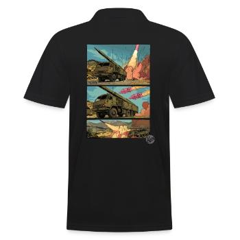 Military vehicles with pink rockets - Men's Polo Shirt - black - Back - Kai (181cm)