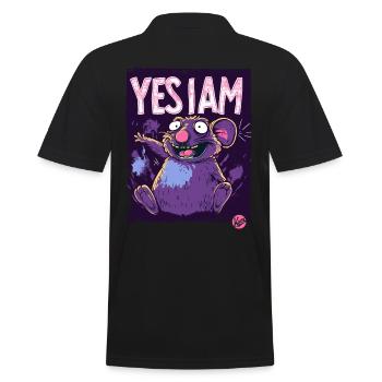 Yes, I am, crazy cartoon rat mouse - Men's Polo Shirt - black - Back - Kai (181cm)