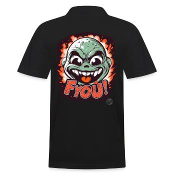 F you mit Liebe und Herzen - Männer Poloshirt - Schwarz - Hinten - Kai (181cm)