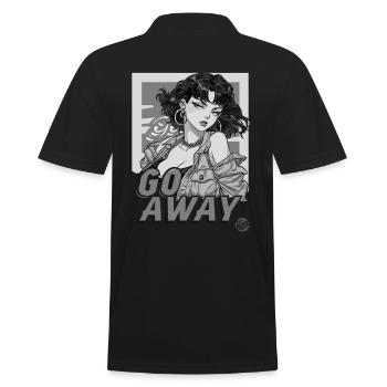 Cool fille de dessin animé calme, va-t’en et va-t’en - Polo Homme - noir - Dos - Kai (181cm)
