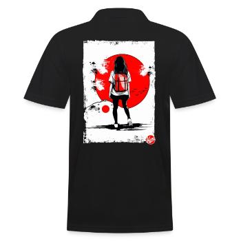 Japonaise en randonnée sur le mont Fuji - Polo Homme - noir - Dos - Kai (181cm)