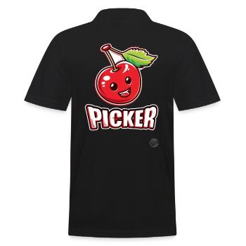 Cherry Picker - Männer Poloshirt - Schwarz - Hinten - Kai (181cm)