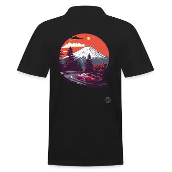 Mount Fuji JDM Rennwagen - Männer Poloshirt - Schwarz - Hinten - Kai (181cm)