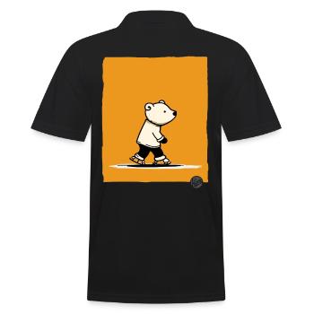 Little polar bear on skates - Men's Polo Shirt - black - Back - Kai (181cm)