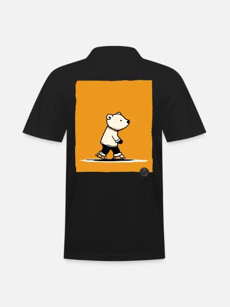 Little polar bear on skates - Men's Polo Shirt - black