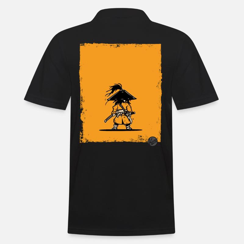 Samurai Style Warrior Silhouette - Men's Polo Shirt - black