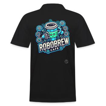 Nerd's Finest Robo Brew Coffee Design - Men's Polo Shirt - black - Back - Kai (181cm)