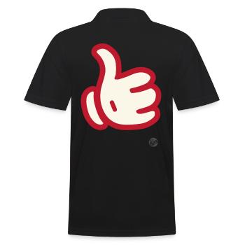 A big thumbs up - Men's Polo Shirt - black - Back - Kai (181cm)