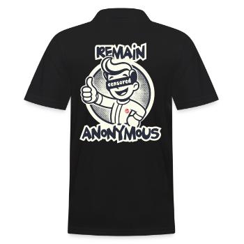 Daumen hoch für Anonymität Retro Cartoon Junge - Männer Poloshirt - Schwarz - Hinten - Kai (181cm)