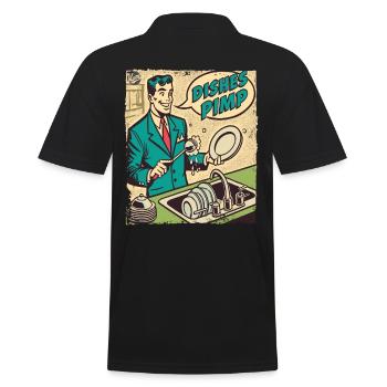 Man washing dishes pimping dishes - Men's Polo Shirt - black - Back - Kai (181cm)