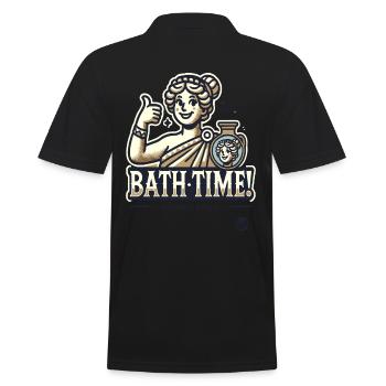 Roman times – thumbs up at bath time - Men's Polo Shirt - black - Back - Kai (181cm)