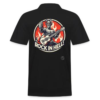 Devilish Guitar Player – Rock in Hell - Men's Polo Shirt - black - Back - Kai (181cm)