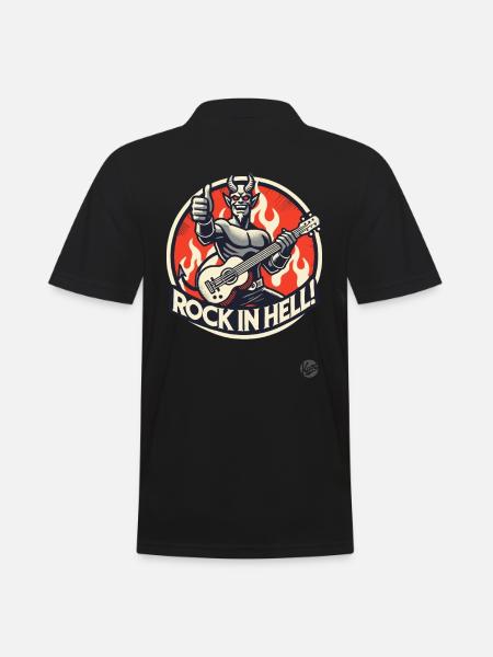 Guitariste diabolique – Rock in Hell - Polo Homme - noir