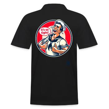 Retro Vintage Sailor Cries: It's So Tight - Men's Polo Shirt - black - Back - Kai (181cm)