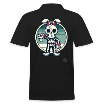 Creepy skeleton bunny with thumbs down - Men's Polo Shirt - black - Back - Kai (181cm)