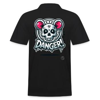 Gefährlicher Totenkopf Ratte Hamster - Männer Poloshirt - Schwarz - Hinten - Kai (181cm)