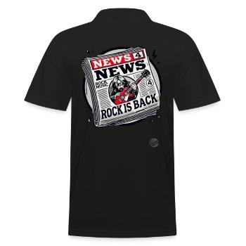 Fake newspaper: Rock music is back - Men's Polo Shirt - black - Back - Kai (181cm)