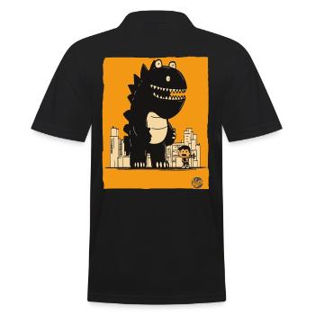 The Friendly Kaiju Monster - Men's Polo Shirt - black - Back - Kai (181cm)