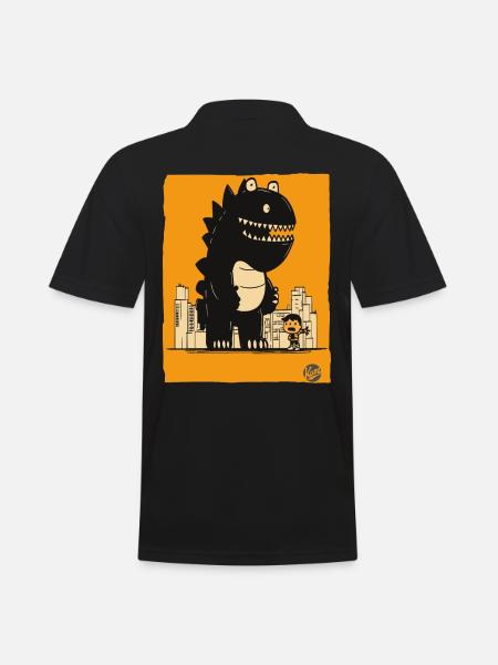 The Friendly Kaiju Monster - Men's Polo Shirt - black