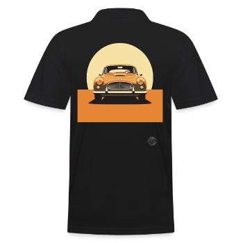 Minimalistisches Klassisches Auto Design - Männer Poloshirt - Schwarz - Hinten - Kai (181cm)
