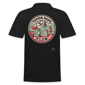 Tough Dads Club: Taking Out the Trash - Men's Polo Shirt - black - Back - Kai (181cm)