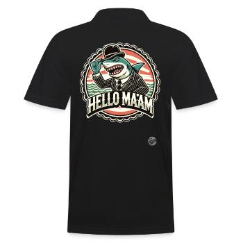 Der sanfte Hai: Hallo, gnädige Frau - Männer Poloshirt - Schwarz - Hinten - Kai (181cm)