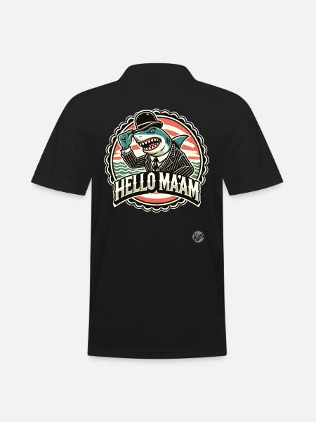 The Gentle Shark: Hello, madam, - Men's Polo Shirt - black