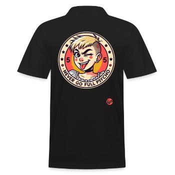 Alternatives Punk Emo Girl: gehe nie voll Psycho - Männer Poloshirt - Schwarz - Hinten - Kai (181cm)