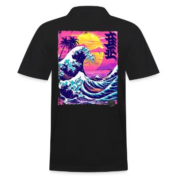Cooler Sommer in Japan Kanagawa - Männer Poloshirt - Schwarz - Hinten - Kai (181cm)