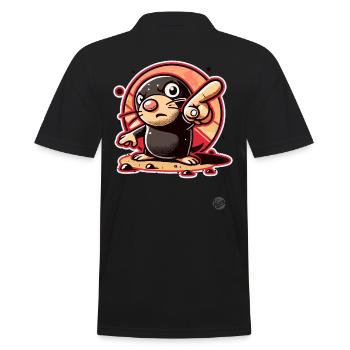 Funny mole pointing with finger - Men's Polo Shirt - black - Back - Kai (181cm)