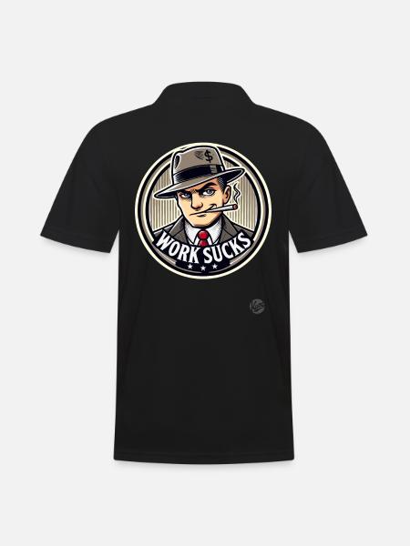 Hustler - Work is annoying - Men's Polo Shirt - black