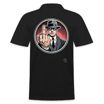 Coole, unfreundliche Grüße vom Gentleman - Männer Poloshirt - Schwarz - Hinten - Kai (181cm)
