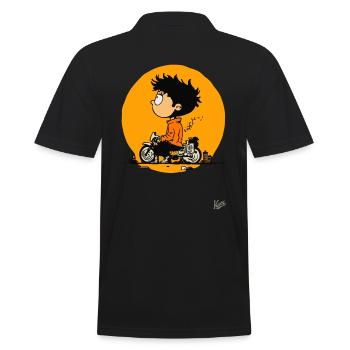 Garçon avec moto - Polo Homme - noir - Dos - Kai (181cm)