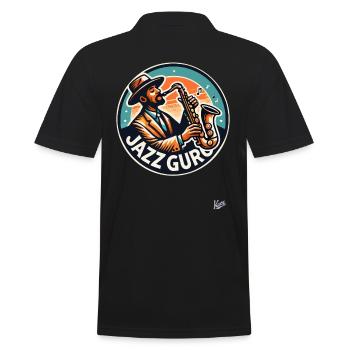 Saxophone player is the jazz guru - Men's Polo Shirt - black - Back - Kai (181cm)