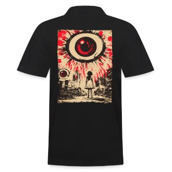 Apocalyptic Vision with Red Eye - Men's Polo Shirt - black - Back - Kai (181cm)