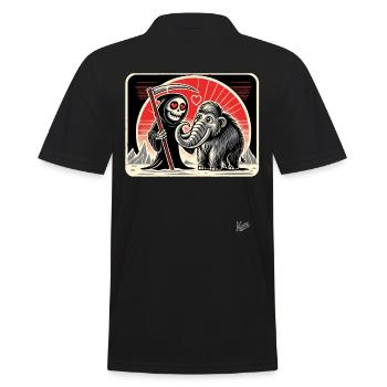 Grim Reaper with a love for cute mammoth - Men's Polo Shirt - black - Back - Kai (181cm)