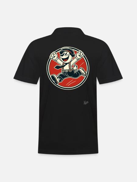 Cheerful Retro Dog Boy - Men's Polo Shirt - black