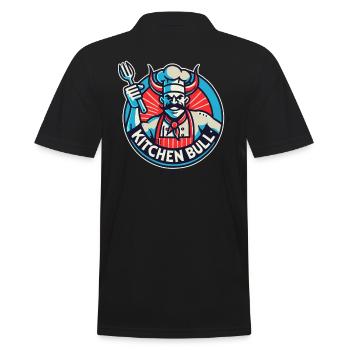 Der Koch ist ein Küchen-Bulle - Männer Poloshirt - Schwarz - Hinten - Kai (181cm)