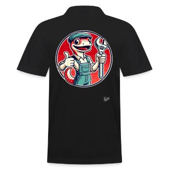 Artisan gecko, pouce avec clé - Polo Homme - noir - Dos - Kai (181cm)
