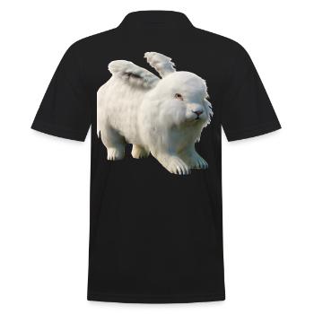 Lapin Angora moelleux - Polo Homme - noir - Dos - Kai (181cm)