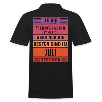 Tierwirt Geburtstag Juli geboren Tierpflegerin - Männer Poloshirt - Schwarz - Hinten - Kai (181cm)