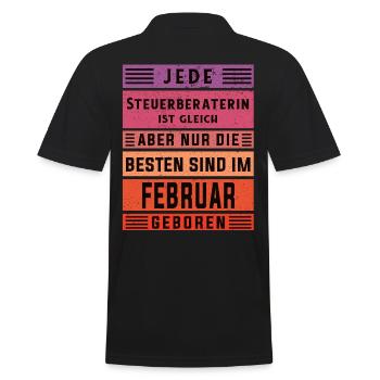 Buchhalter Geburtstag Februar geboren - Männer Poloshirt - Schwarz - Hinten - Kai (181cm)