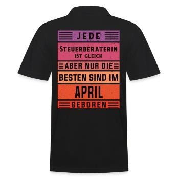 Buchhalter Geburtstag April geboren - Männer Poloshirt - Schwarz - Hinten - Kai (181cm)