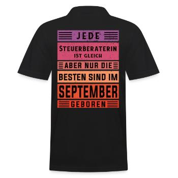 Buchhalter Geburtstag September geboren - Männer Poloshirt - Schwarz - Hinten - Kai (181cm)