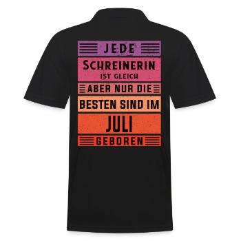 Zimmerer Geburtstag Juli geboren Schreinerin - Männer Poloshirt - Schwarz - Hinten - Kai (181cm)