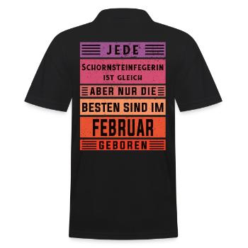 Kehrer Geburtstag Februar geboren - Männer Poloshirt - Schwarz - Hinten - Kai (181cm)