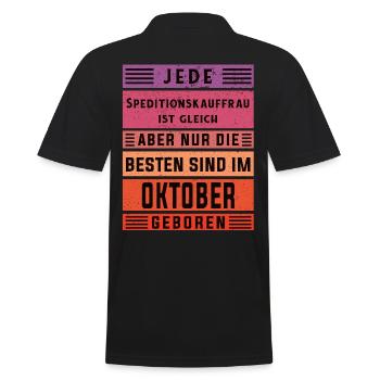 Spediteur Geburtstag Oktober geboren - Männer Poloshirt - Schwarz - Hinten - Kai (181cm)